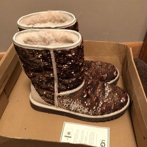 Cream and brown UGG boots size 10